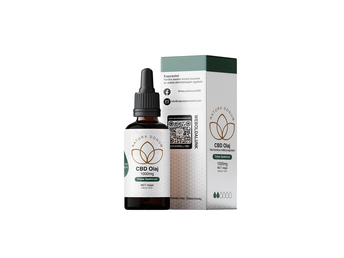 Natura Donum CBD Olaj(10%) 1000mg Teljes spektrum MCT olajjal