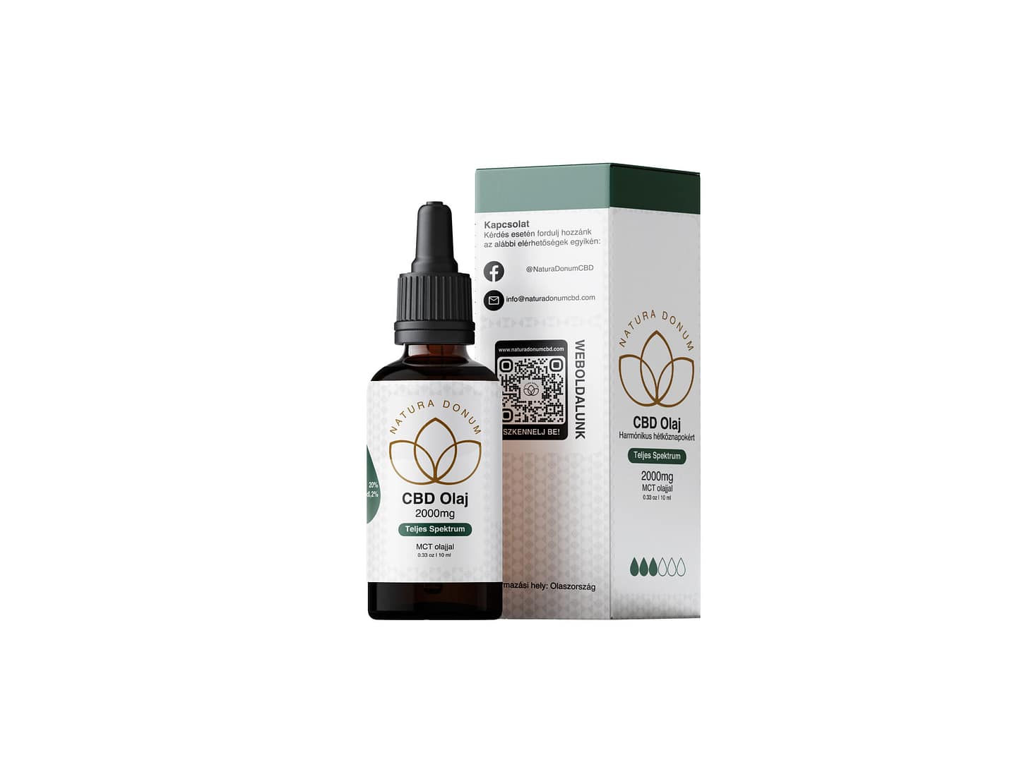 Natura Donum CBD Olaj(20%) 2000mg Teljes spektrum MCT olajjal
