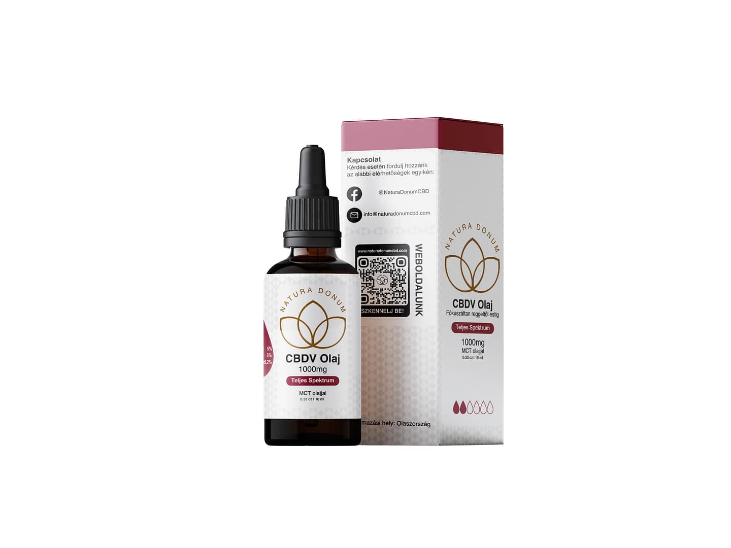 Natura Donum CBDV Olaj(10%) 1000mg Teljes spektrum MCT olajjal