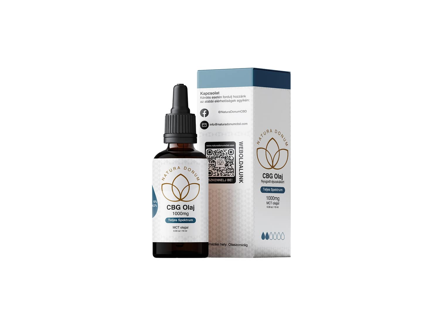 Natura Donum CBG Olaj(10%) 1000mg Teljes spektrum MCT olajjal
