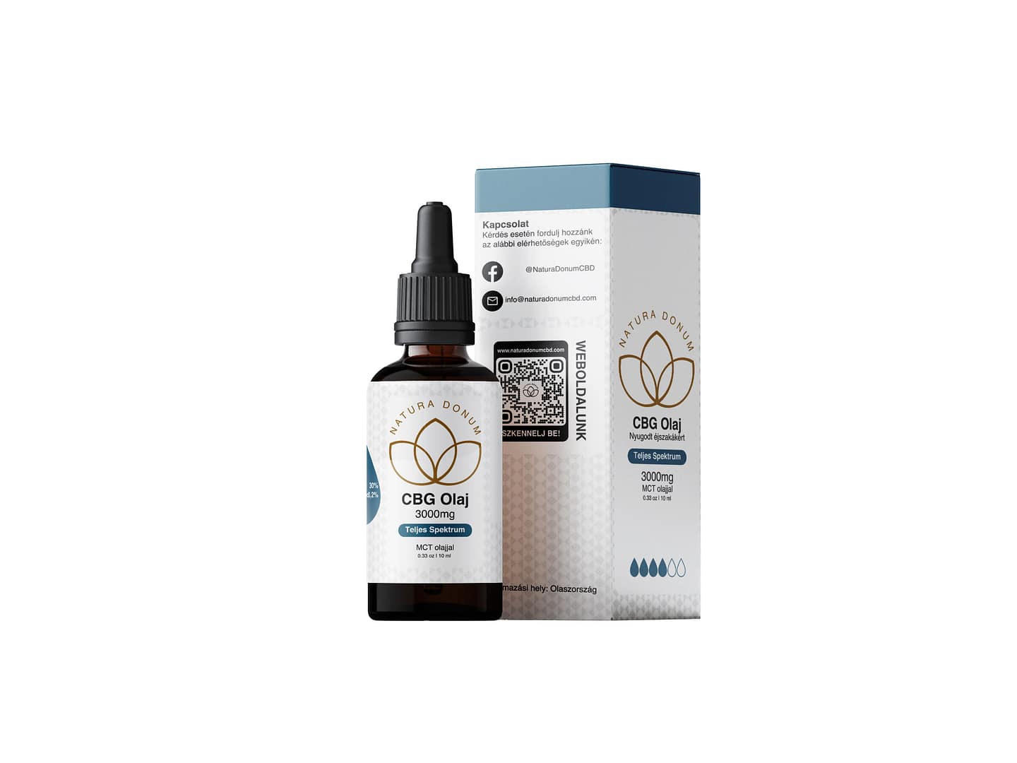 Natura Donum CBG Olaj(30%) 3000mg Teljes spektrum MCT olajjal