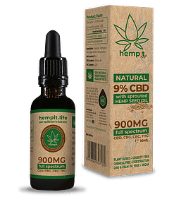 HEMPIT NATURAL 9% CBD Kenderkivonat Csíráztatott és Fermentált Kendermagolajjal