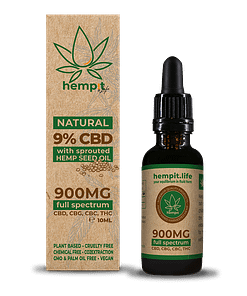 Alternative view of HEMPIT NATURAL 9% CBD Kenderkivonat Csíráztatott és Fermentált Kendermagolajjal